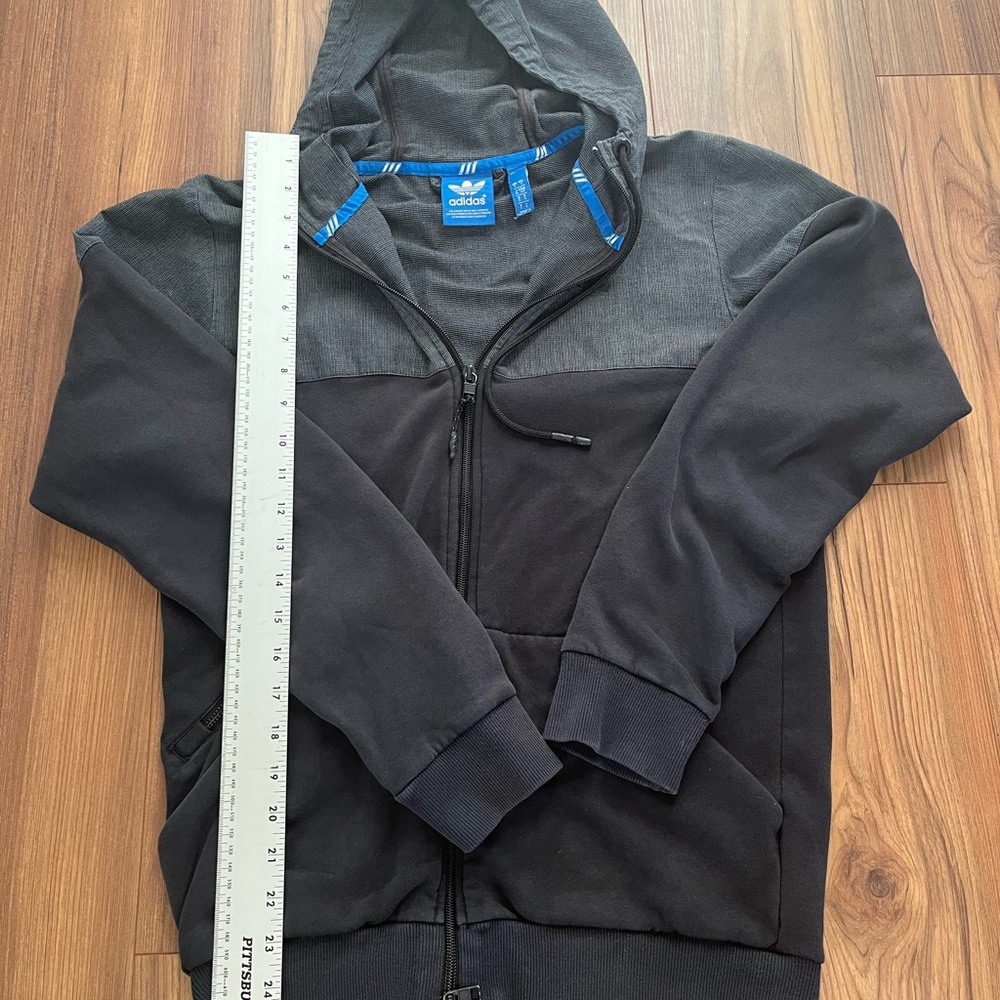 Adidas Black Hoodie with Blue Trim